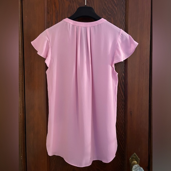 Flowy Bubblegum Pink J.Crew Blouse with Pleating Size 2 - Picture 2 of 4